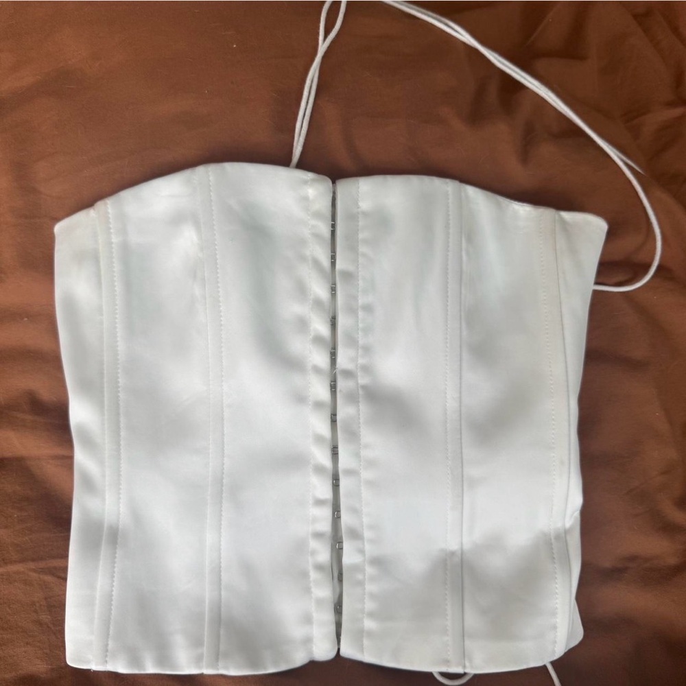 Danielle Guizio White Corset Top